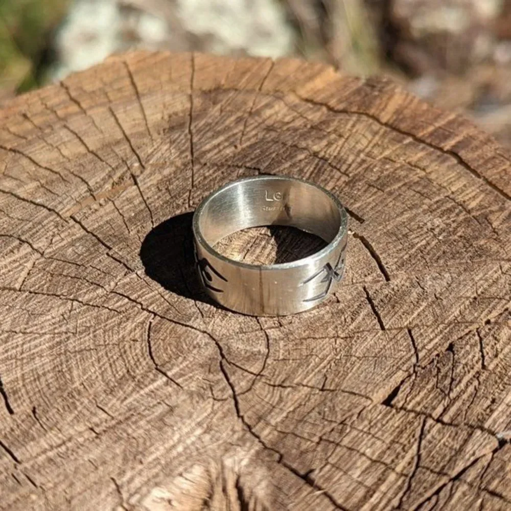 Unisex Navajo Ring Silver Overlay Native American Handmade Jewelry‎ Sz 12.5 **